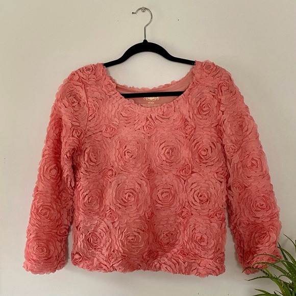 Rose textured crop sweater 🌹 - Picture 1 of 4